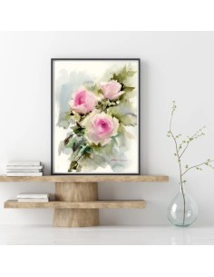 Pink Flowers Abstract Wall Art 2