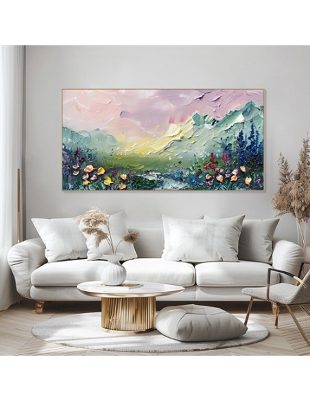 Colorful Nature Abstract Wall Art in Living Room