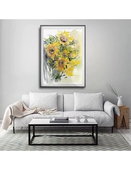 Sunflower Abstract Wall Painting in Design