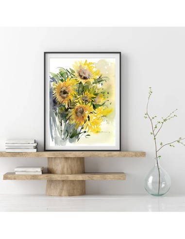 Sunflower Abstract Wall Painting in Shelves