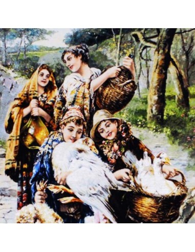 Hand-Woven Pictorial Carpet "Rural Weekly Market" Zoom In