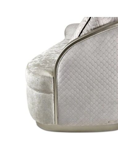 modern sofa upholstered in silver