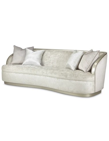 modern sofa in silver with cushions