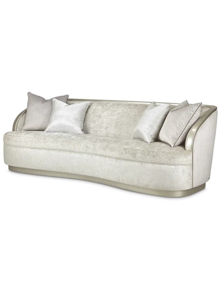 modern sofa in silver with cushions