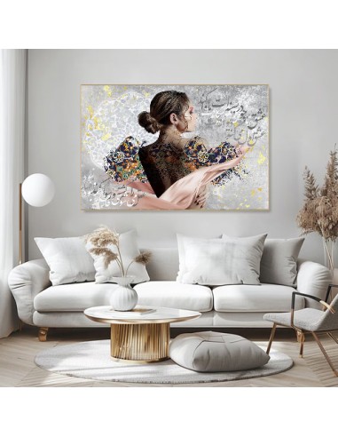 Persian Girl Calligraphy Painting in Decor