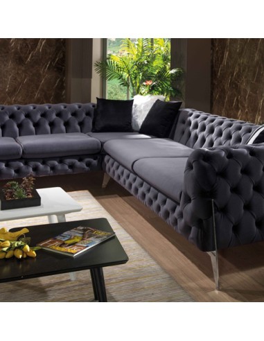 dark grey corner sofa set