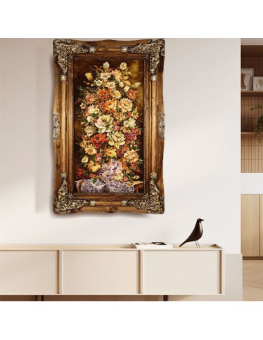 Hand-Woven Pictorial Carpet "White Vase" Wall Art
