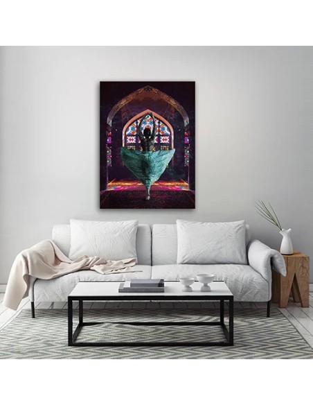 Persian Woman Calligraphy Painting in Decor