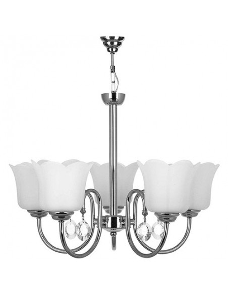 White Chandelier With Flower Light Bulbs White Chandelier With Flower Light Bulbs