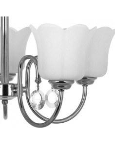 White Chandelier With Flower Light Bulbs 2