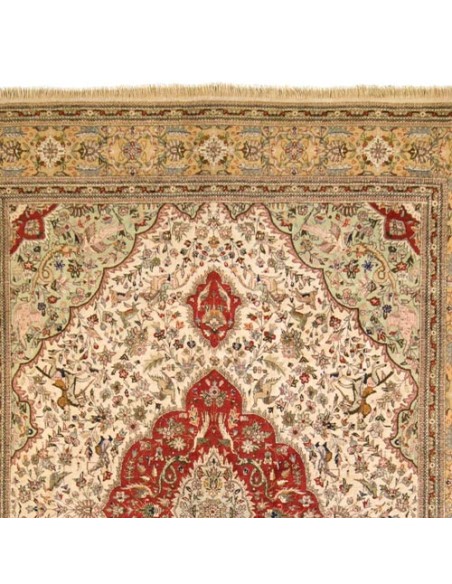 Iranian Wool Handmade Red and Cream Tabriz Rug | Toronto Iranian Wool Handmade Red and Cream Tabriz Rug | Toronto