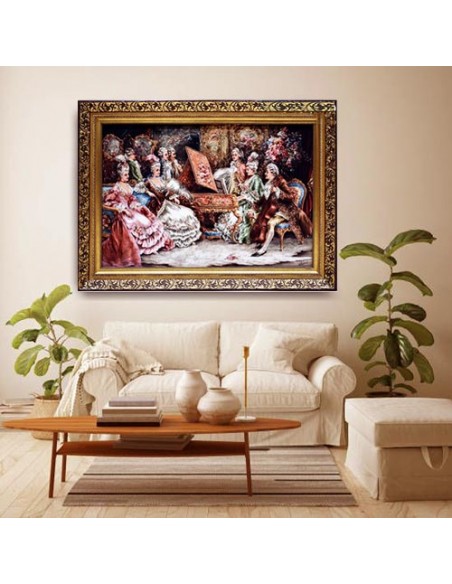 Hand-Woven Pictorial Carpet "Pianist" Wall Art