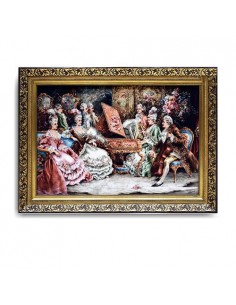 Hand-Woven Pictorial Carpet "Pianist" Full View