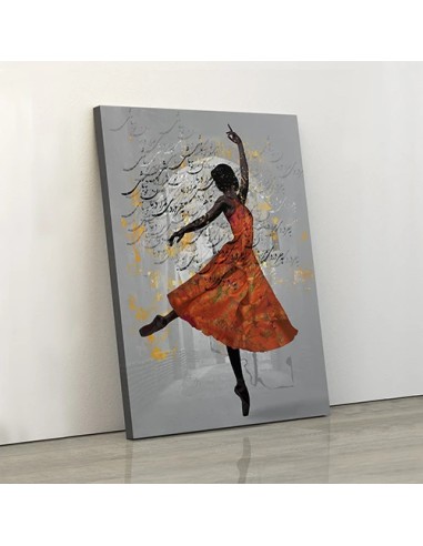 Dancer Girl Calligraphy Painting with Vivid Colors