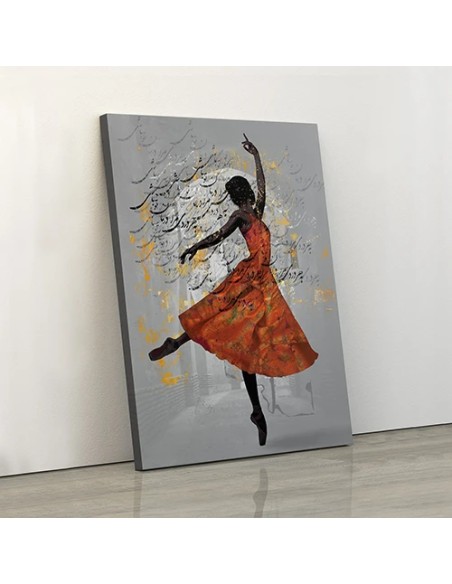 Dancer Girl Calligraphy Painting with Vivid Colors Dancer Girl Calligraphy Painting with Vivid Colors