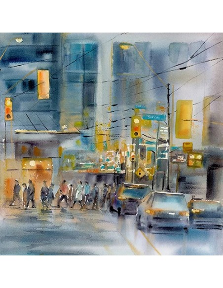 Downtown Toronto watercolor painting AG-2309