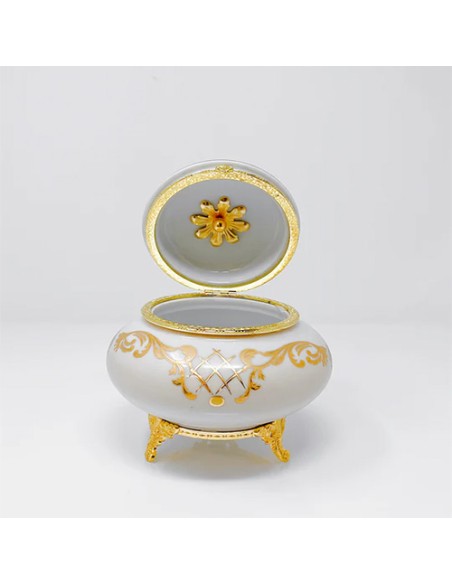 Porcelain Gold Tone Metallic Bowl