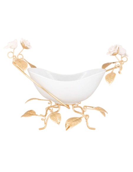 Stand Serving Bowl With White and Gold colour Stand Serving Bowl With White and Gold colour