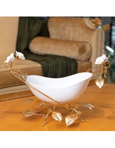 Stand Serving Bowl With White and Gold colour 2