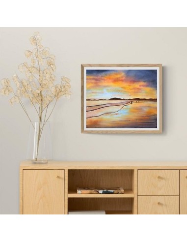 Wall Painting of Sunset Beach in Decor