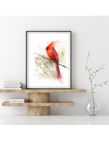 Cardinal Bird Watercolor Painting in Canada