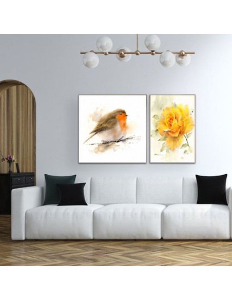 Yellow Rose Canvas Painting in Decor