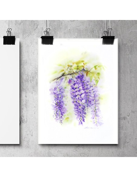 Buy Wisteria Watercolor Painting Buy Wisteria Watercolor Painting