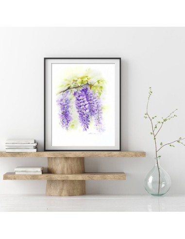 Wisteria Watercolor Painting In Decor