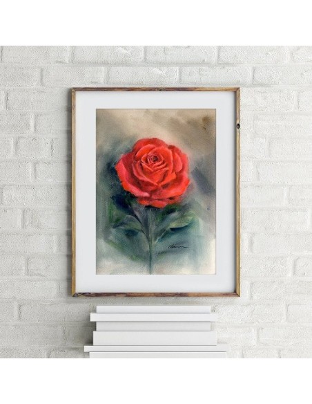 Red Flower Watercolor Painting AG-2372