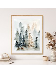 Pine Trees Canvas Painting in Decor 2