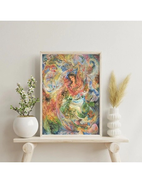 Persian-Miniature-Painting-of-a-Colorful-Fantasy