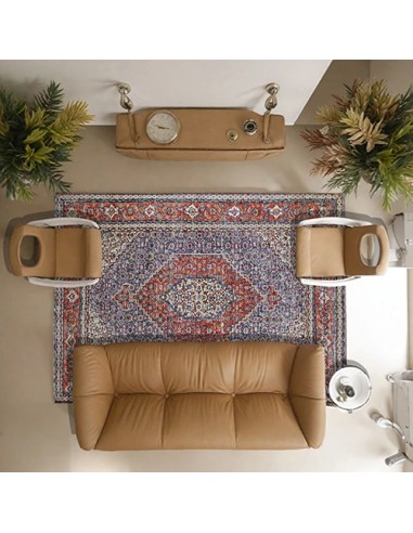 Tabriz-Handmade-6x9-Red-and-Blue-Vintage-Rug