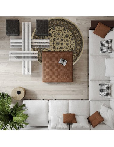 Isfahan Handmade Wool Beige Persian Round Rug