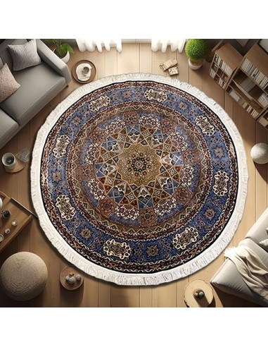 Silk Kashan Persian Round Rug RC-2300