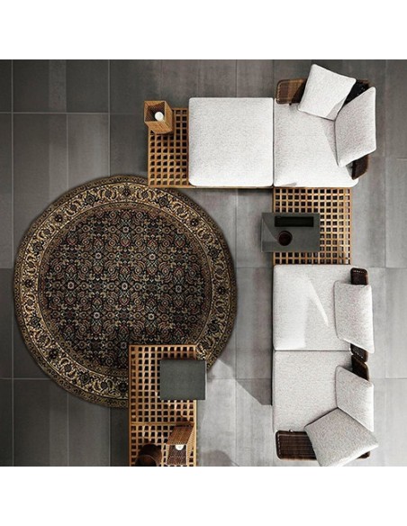 Handmade Persian Cream Round Rug in Canada