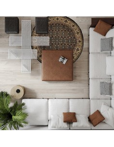 Herati 4'9" x 4'9" Handmade Round Rug - Full View 2