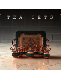buy turquoise inlaid tea service set 2