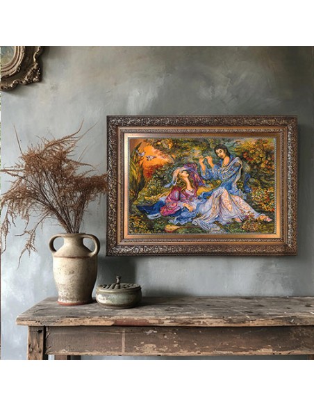 Poet of Love Silk Persian Pictorial Carpet AG-71