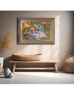 Poet of Love Silk Persian Pictorial Carpet AG-71 2