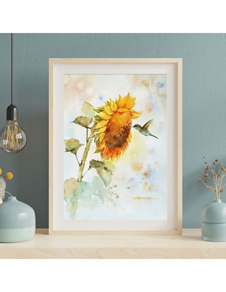 Sunflower Watercolor Canvas Painting AG-2303 Sunflower Watercolor Canvas Painting AG-2303