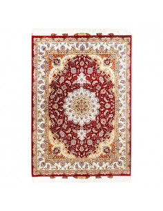 Tabriz hand-woven silk carpet with Taghizadeh pattern Rc-106 full view