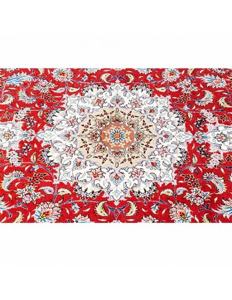 Tabriz hand-woven silk carpet with Taghizadeh pattern Rc-106 pattern's detalis