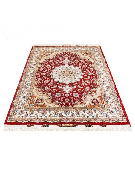 Tabriz hand-woven silk carpet with Taghizadeh pattern Rc-106 full