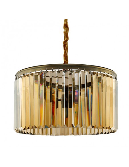 Crystal Drum Chandelier with Antique Color