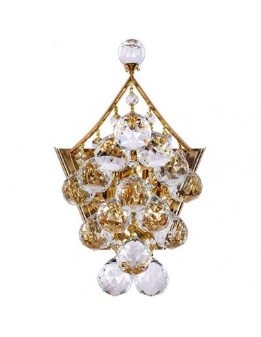 Gold Crystal Wall Light Sconce - frontal