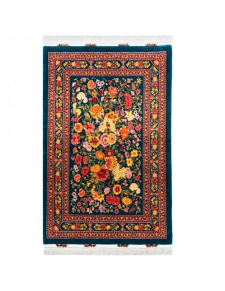 Tabriz hand-woven silk carpet Rc-113 full view