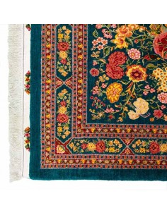 Tabriz hand-woven silk carpet Rc-113 full view 2