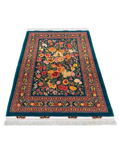 Tabriz hand-woven silk carpet Rc-113 front view