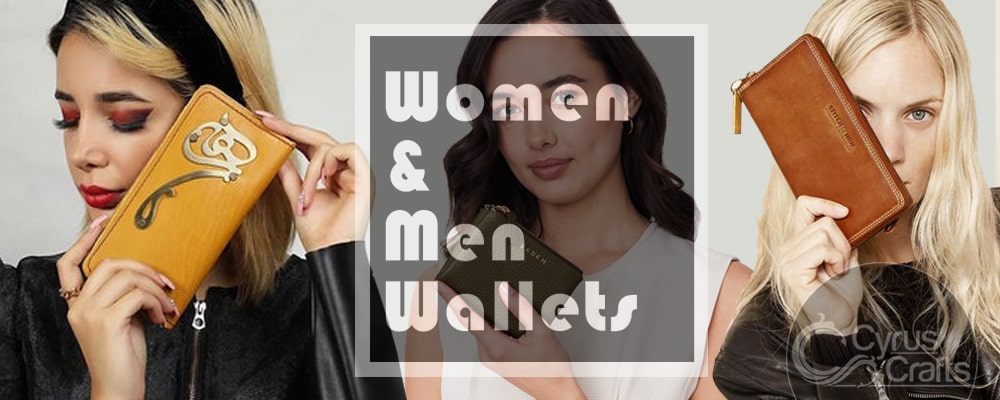 women's and men's wallets