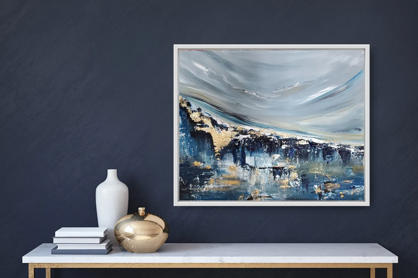 Buy Blue Abstract Wall Painting for Living Room